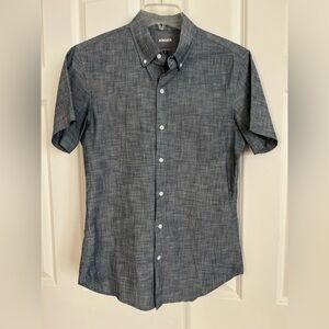 Bonobos Shirt Men's  Blue Short Sleeve Button Up Slim Fit Cotton Size M